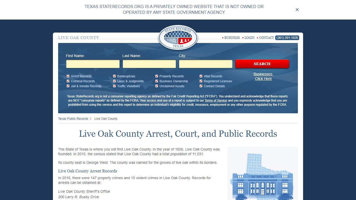 Live Oak County Arrest, Court, and Public Records